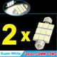 2pcs 39mm Blanc 5050 SMD 9 LED Dôme Carte Lumières Lampe Interne pour Voiture – image 2 sur 5