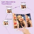 thumbnail image 4 of Hamswan Makeup Mirror with Lights, 2X 3X 10X Magnification , Tri-fold Lighted Makeup Mirror, Touch Control, Dual Power Supply Portable Vanity Mirror for Women Girls - Pink, 4 of 10