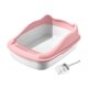 thumbnail image 2 of Caja de arena para gatos, orinal para gatitos, inodoro antisalpicaduras con cuchara para gatos de interior, semicerrado con lados altos para gatos, 2 of 8