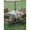 thumbnail image 4 of Outdoor Tablecloths with Umbrella Hole & Zipper, Blue Wildflowers 60x60 Inch Square Tablecloths, Farmhouse Country Spring Butterfly Floral Waterproof Table Cloth, Patio/Pool/Picnic Table Covers, 4 of 8
