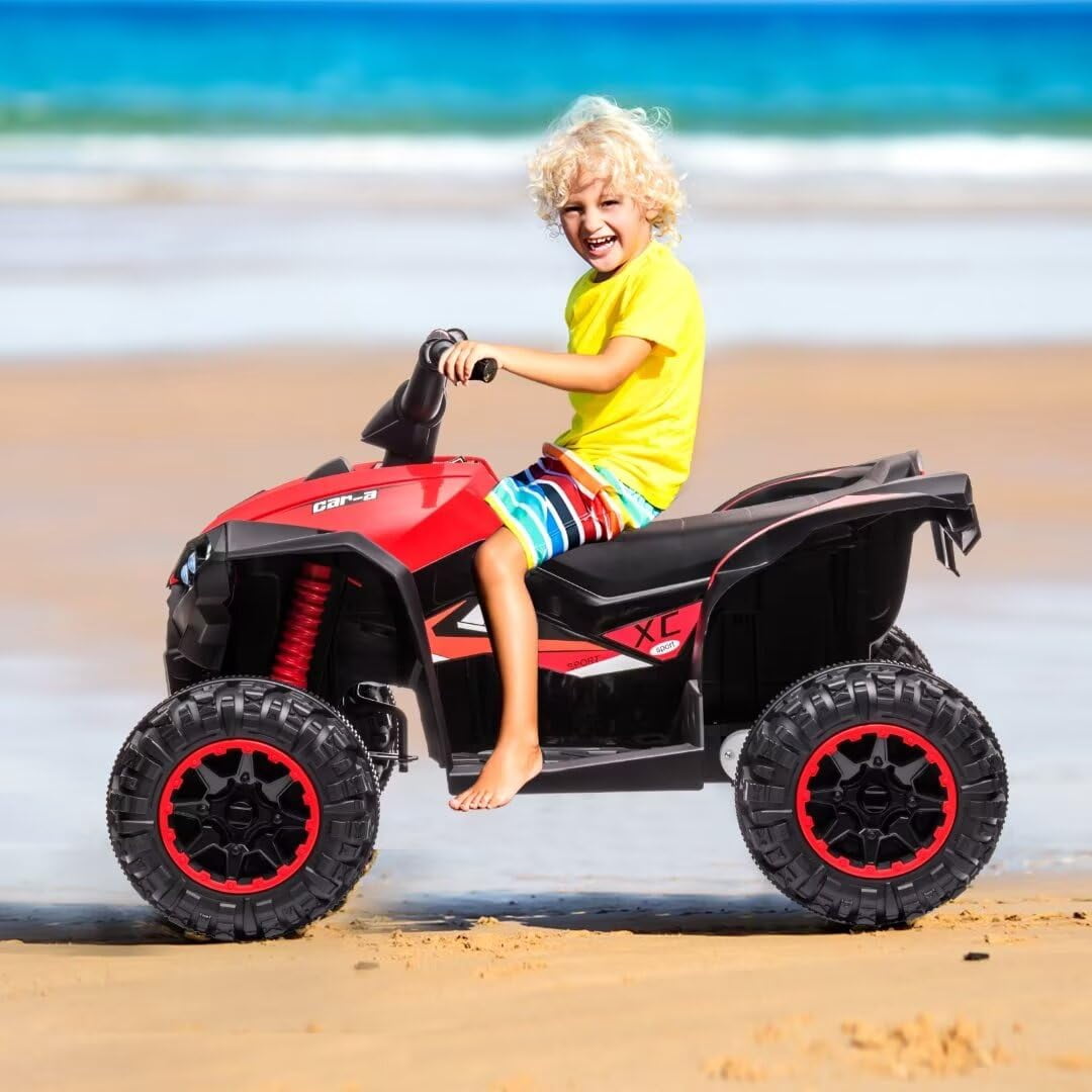 TROPOW Electric Ride On Cars with Remote Control,Kids Ride On ATV 4 Wheeler, Electric Battery-Powered with Remote Control, Music, Horn, Led Lights, USB Port