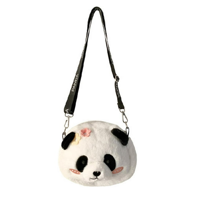 Bolso de hombro con diseño de Panda Strade Fareast Limited para mujer felpa cruzado correa ajustable