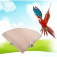 thumbnail image 3 of Bird Cage Perch Stand Platform Parakeet Toy Fan Wooden Fan Shape Parrot Playground Cage Accessory, 3 of 4