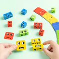 thumbnail image 5 of Children's Wooden Four Person Battle, Face Changing Facial Expressions, Magic Cube Building Blocks, Wooden Interactive Games, Parties, Competitions, Early Childhood Education, Puzzle Toys, 5 of 5