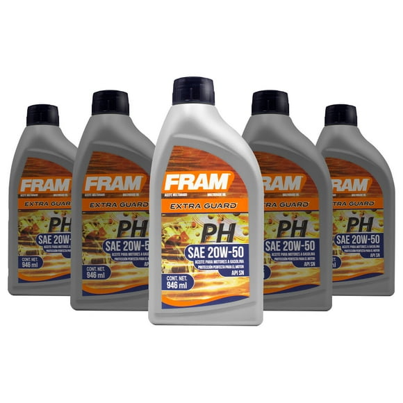 Aceite Mineral de Motor Multigrado FRAM 20W50 SN 5 Botellas