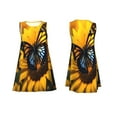 thumbnail image 7 of Pofeuu Butterfly On Sunflower Print Women's Sleeveless Dress, Loose Fit Summer Dress, Casual Tank Dress for Women, 7 of 7