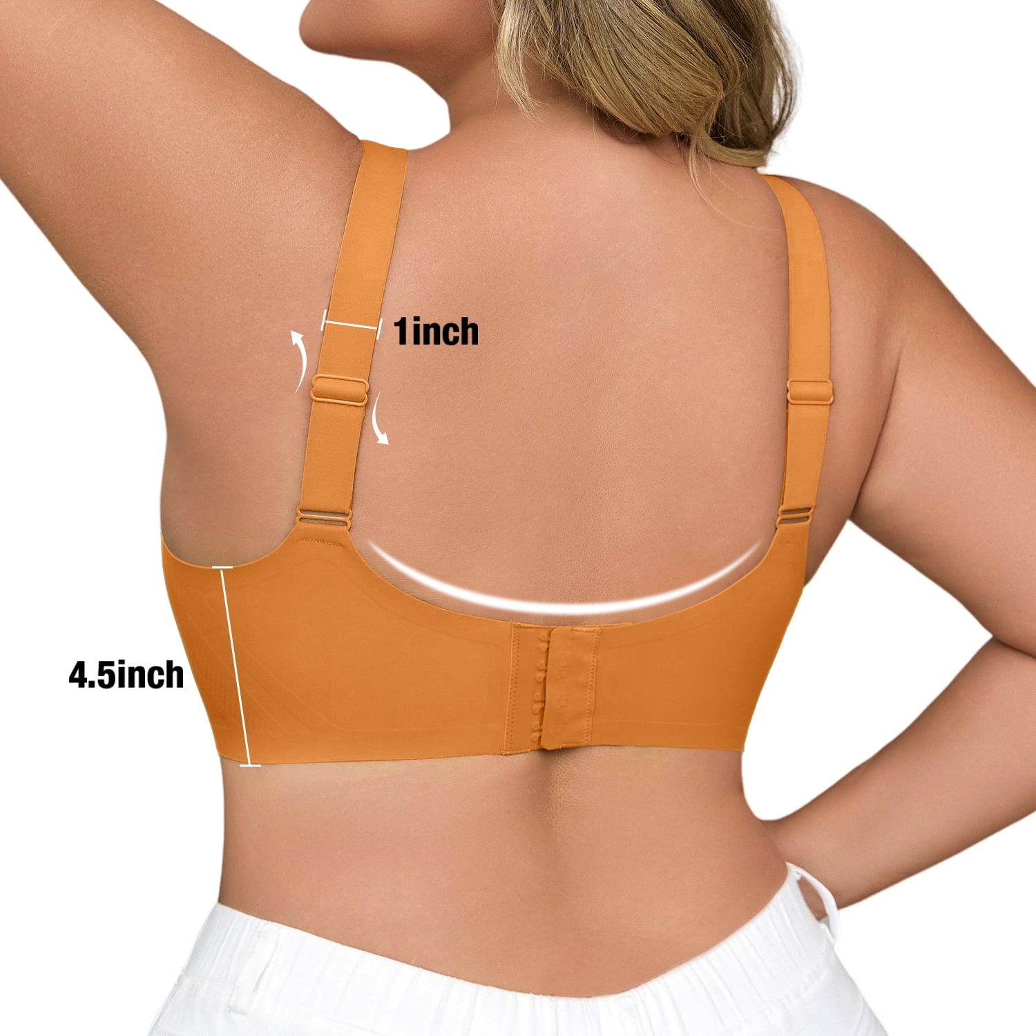 USEASY Wireless Bras for Women Plus Size Full Coverage Push Up Bra Comfort Seamless Bras No Underwire Everyday Bra