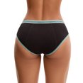 thumbnail image 3 of INSPIRE CHIC Women's Letter Print Contrast Binding Briefs Mid Rise Leak Proof Underpanties S Green, 3 of 4