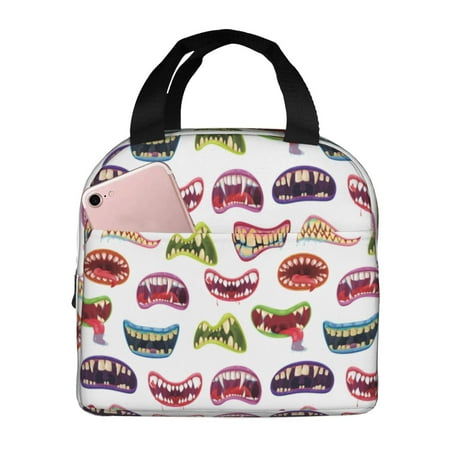Insulated Lunch Bag for Women Men - Funny mouth Leakproof Cooler Lunch Box for Women Men  Lunch Tote Bags for Work School Picnic Travel
