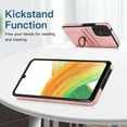 thumbnail image 4 of PU Leather Case for Samsung Galaxy A33 5G 6.4 Inch, Slim Fit Soft TPU Shockproof Drop Resistant Protective Case with Ring Holder Kickstand Card Slots Phone Cover for Samsung Galaxy A33 5G,Pink, 4 of 16