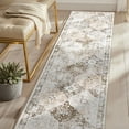 thumbnail image 3 of MeyJey 2'x8' Oriental Vintage Runner Rug for Hallways, Non-Slip Machine Washable Area Rug for Bedroom/Living/Dining/Laundry Room Carpet, Beige/Brown/Gray, 3 of 15