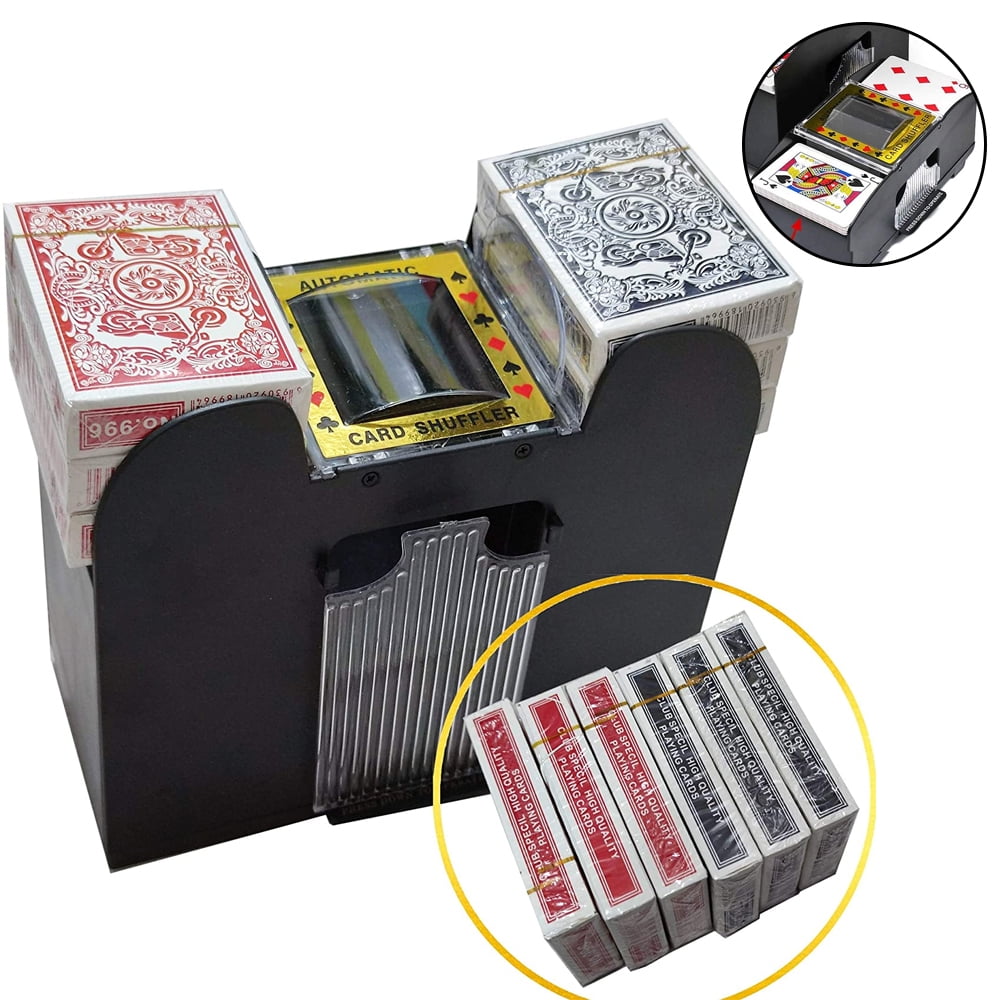 Playing Card Shuffler Automatic Battery Powered Playing Card Shuffler Machine for 1 to 4 Decks Poker Playing Card Shuffler 