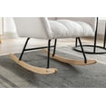 thumbnail image 6 of Modern Teddy Velvet Nursery Rocking Chair with Metal Frame, High Back Leisure Armchair with Wooden Curved Legs, Wingback Glider Rocker Chair for Living Room, Bedroom, Balcony, White, 6 of 9