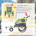 thumbnail image 3 of Aosom Dog Bike Trailer 2-In-1 w/ Suspension, Hitch, Storage Pockets, Green, 3 of 10