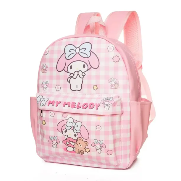 Mochila de lona de gran capacidad de la serie Sanrioed Anime, mochila escolar Kawaii My Melody, Kuromi, Hellokittys, Cinnamoroll, portátil para estudiantes