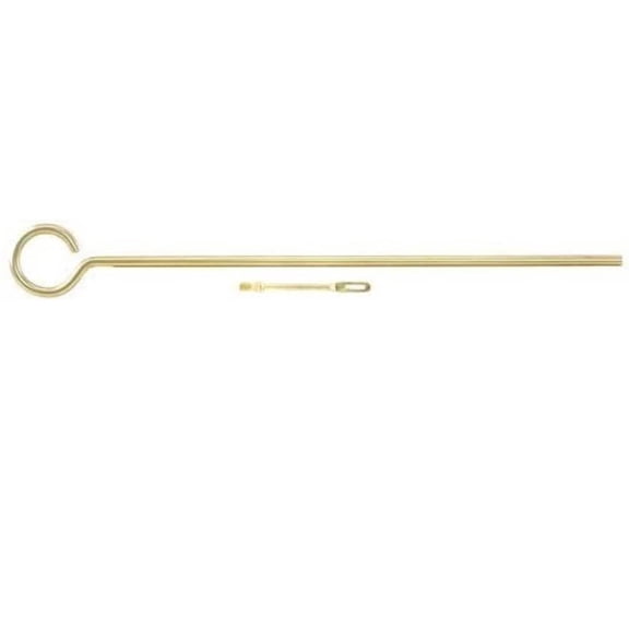 Dewey 1-Piece Brass Loop Gun Cleaning Rod 22 to 45 Caliber 9" Brass 8-32 Thread