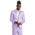 thumbnail image 3 of Lavender Solid Shiny U-Shape Vest Mens-suit, 3 of 4
