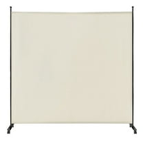 Resenkos Room Separator, Room Divider Panel,6 Feet Single Panel Rolling Room Divider with Smooth Wheels-White