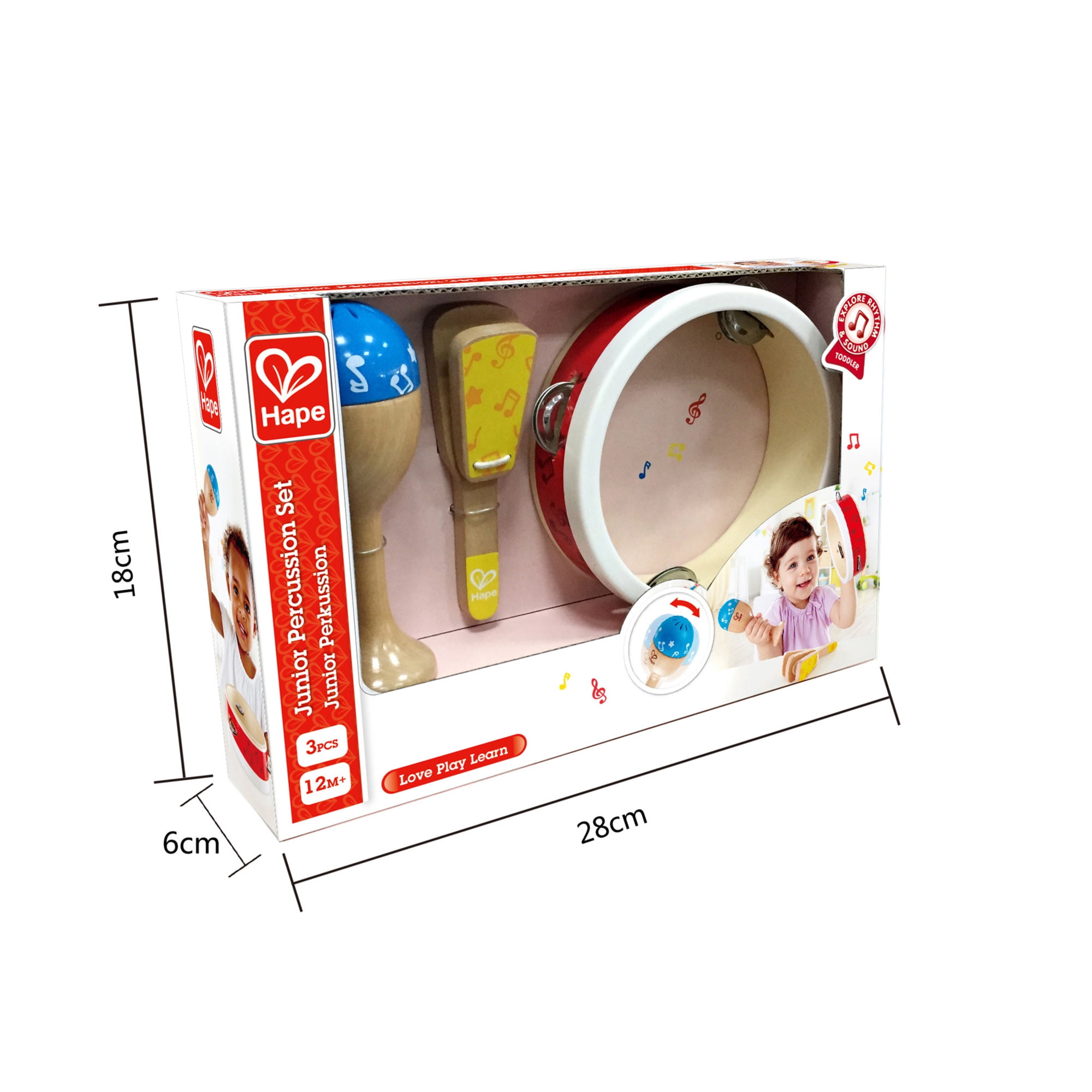 Hape Junior Wooden Percussion Instrument Set, 3 Pieces