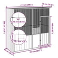 thumbnail image 2 of vidaXL Bird Cage Gray 84.6"x30.7"x78.7" Galvanized Steel, 2 of 5