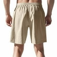 thumbnail image 3 of Men's Casual Shorts Drawstring Elastic Waist Athletic Sport Short Loose Comfy Button Vacation Beach Shorts with Pockets, 3 of 7