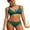 Green, variant on Sociala Bikini Set for Women Two Piece Swimsuits Hollow Out Bottoms Cross Tie Back Swimwear