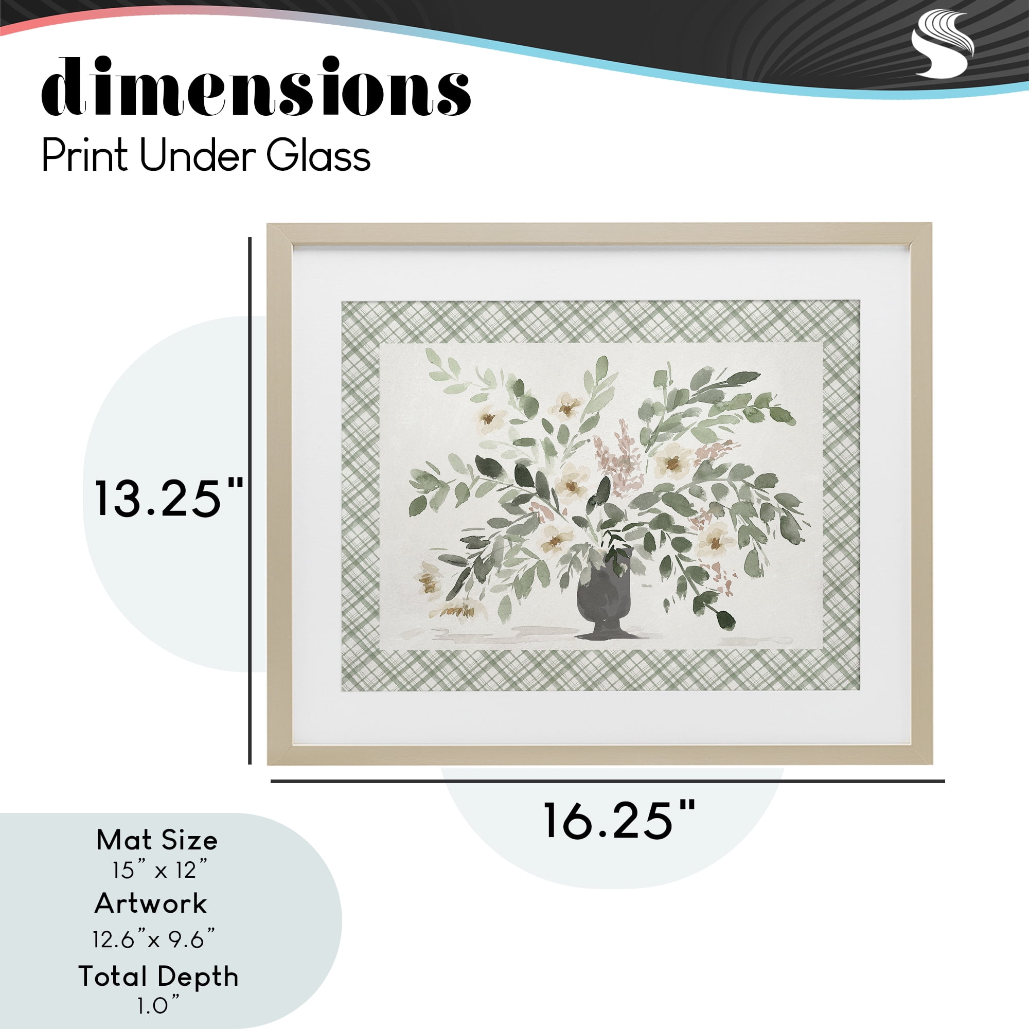 Stupell Industries Springtime Bouquet on Plaid Birch Framed Print Under Glass, design by Lucille Price