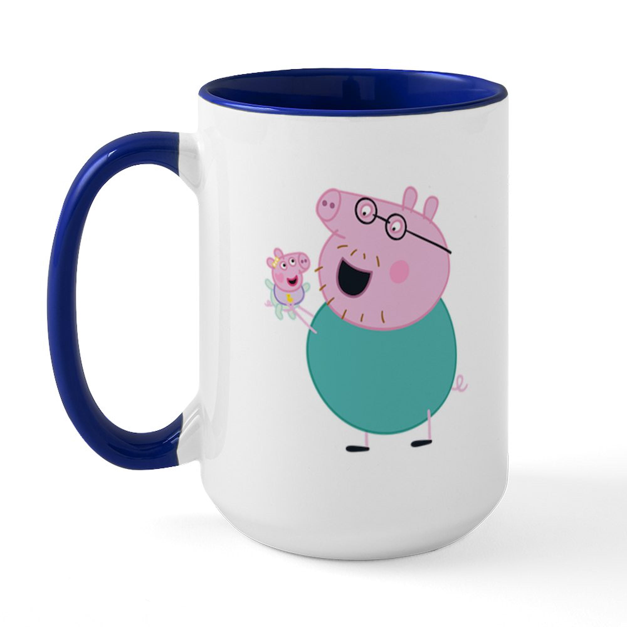 CafePress - Peppa Pig: Daddy Pig & Baby - 15 oz Ceramic Large White Novelty Mug