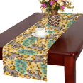 thumbnail image 1 of ABPHQTO Camino de mesa largo de poliéster de piel de leopardo con cebra y hoja de palma de acuarela 40x180 cm mantel de mesa con estampado de tigre Animal, 1 of 3