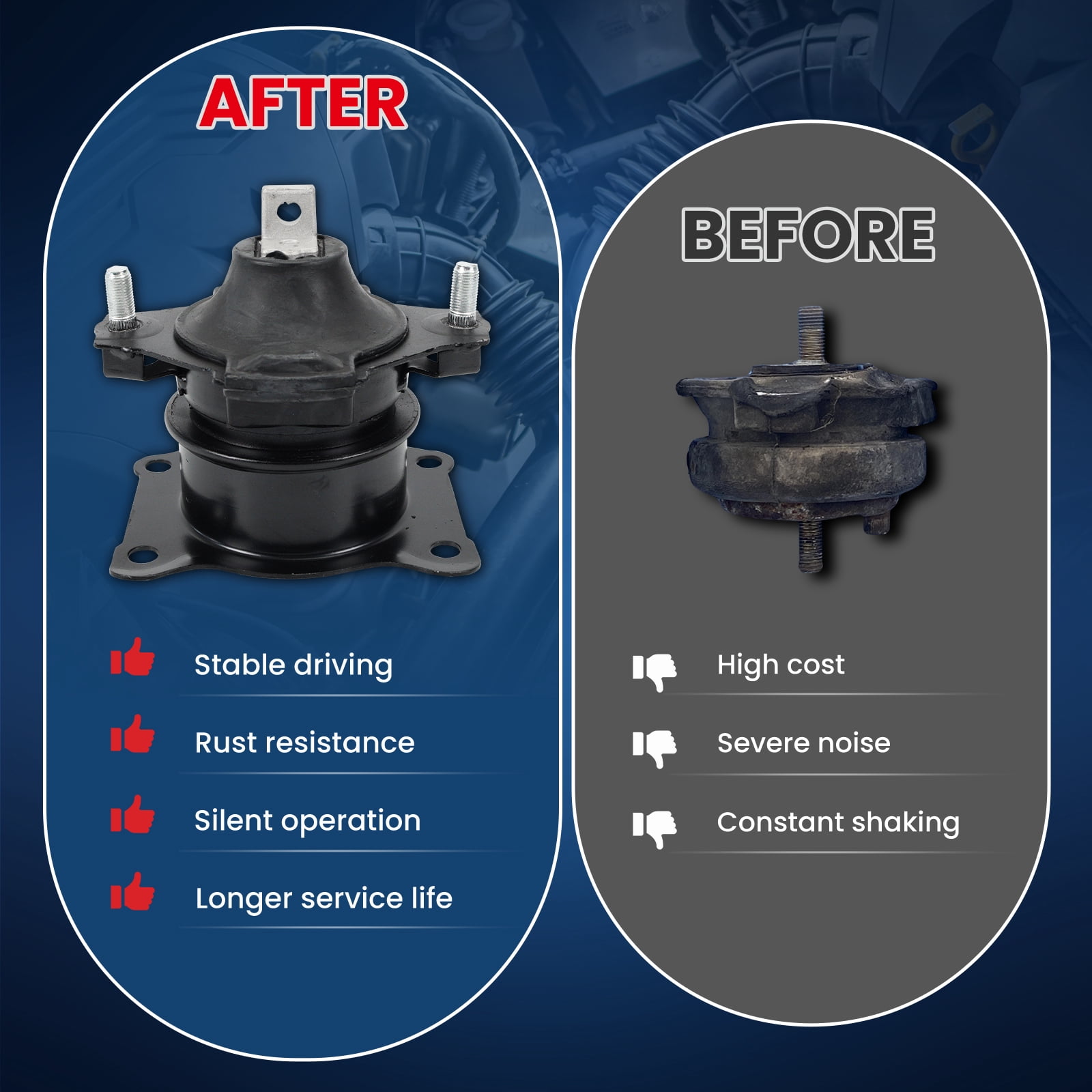 MOCA AUTOPARTS Engine Motor and Transmission Mount Kit Fit for 2003-2007 Honda Accord 2.4L Automatic
