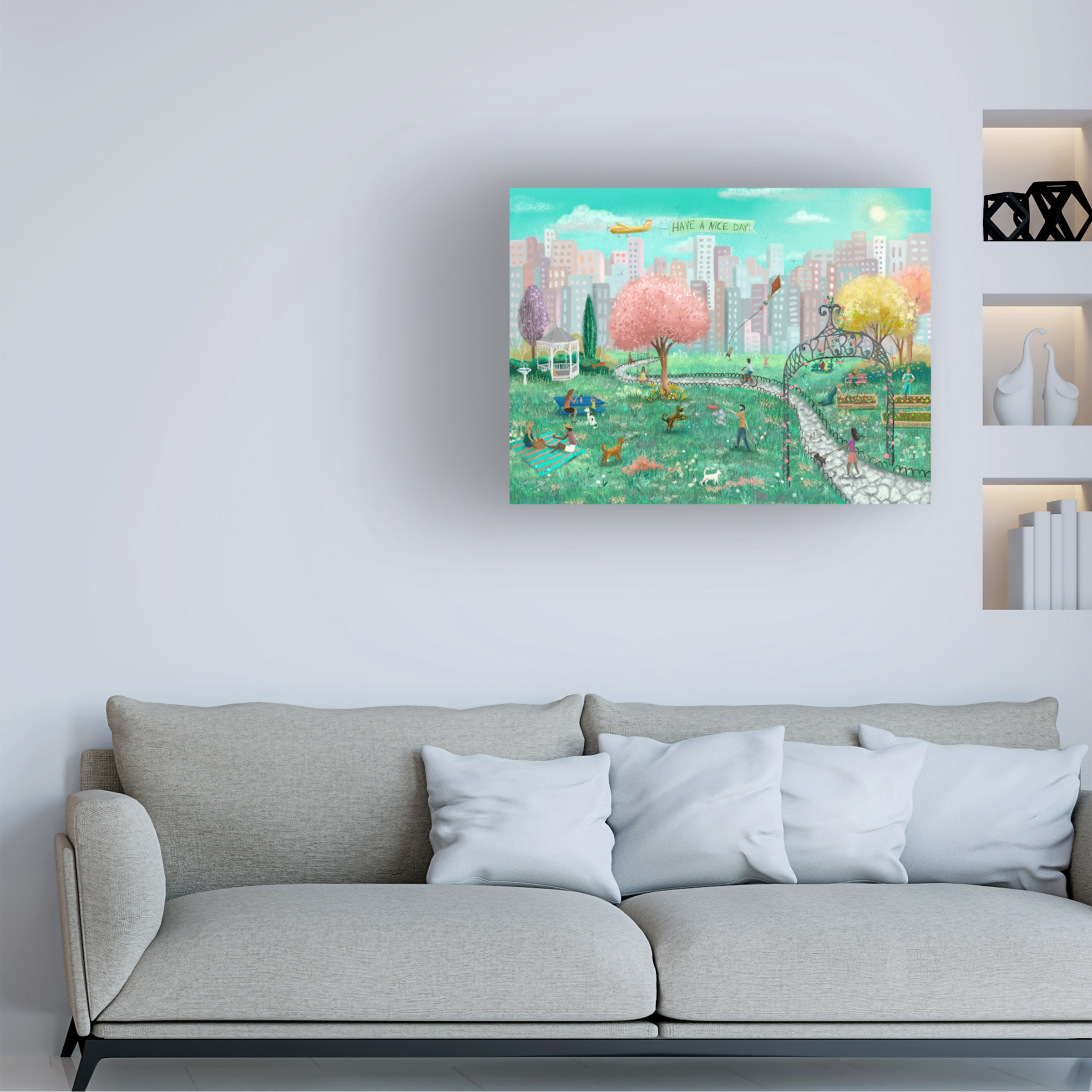 Canvas Wall Art - Christine Rotolo 'A Walk In The Park' Wall Art for Living Room, Bedroom, or Office DÃ©cor by Trademark Fine Art - 32 x 24 Inches