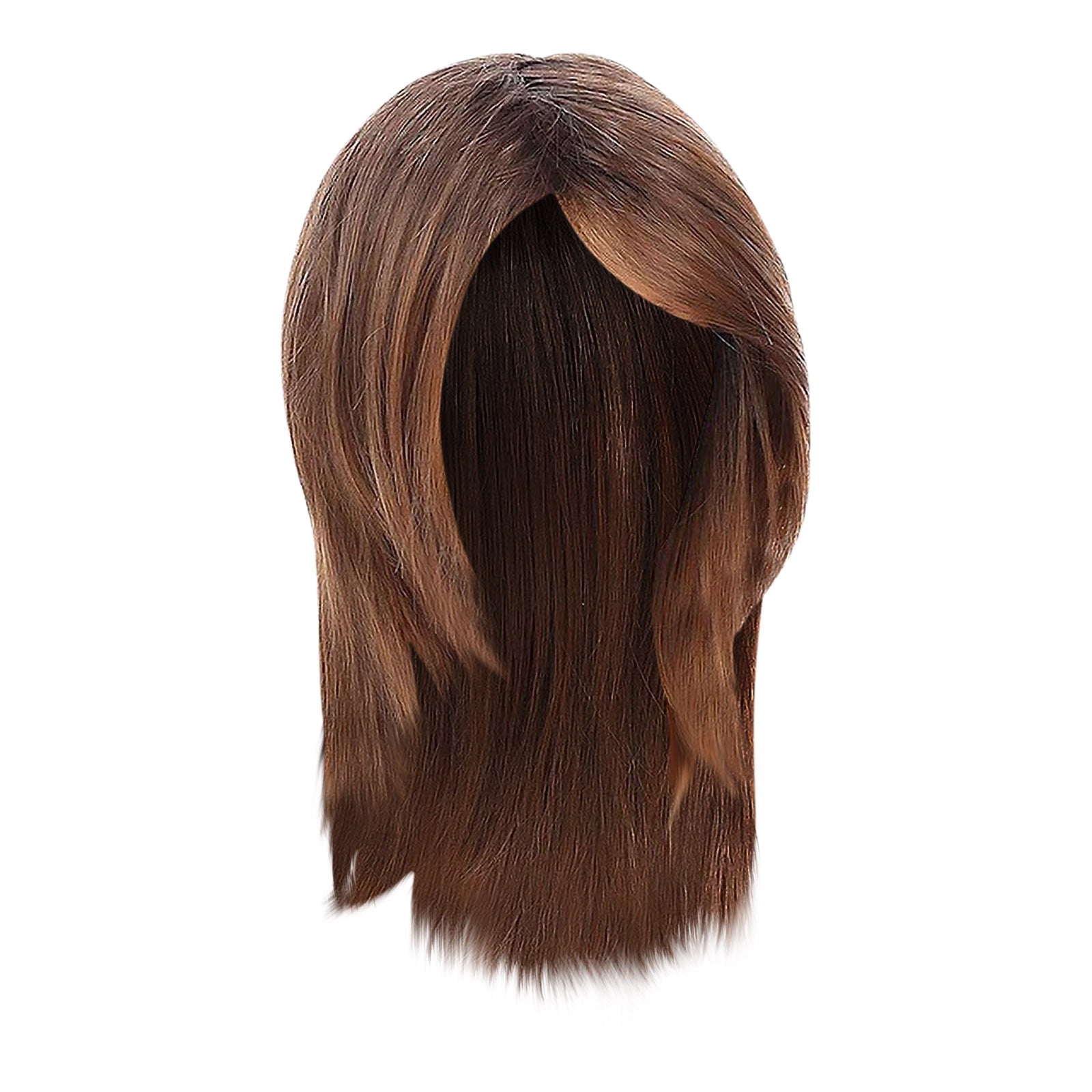 RKSTN Wigs Human Hair European And American Men s Chemical Fiber Machine made Wig Shawl Shoulder length Men s Broken Hair Brown Wig Glueless Wigs Walmart