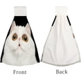 thumbnail image 3 of Hanging Towels 2 Pcs, Dish Towels Funny Portrait of Cat Absorbent Hand Towels with Hanging Loop Washcloth for Bathroom Kitchen, 3 of 6