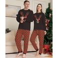 thumbnail image 3 of SILVERCELL Cartoon Print Christmas Family Pajamas Outfit Long Sleeved Crew Neck Top and Slim-Leg Long Pants Set, 3 of 4