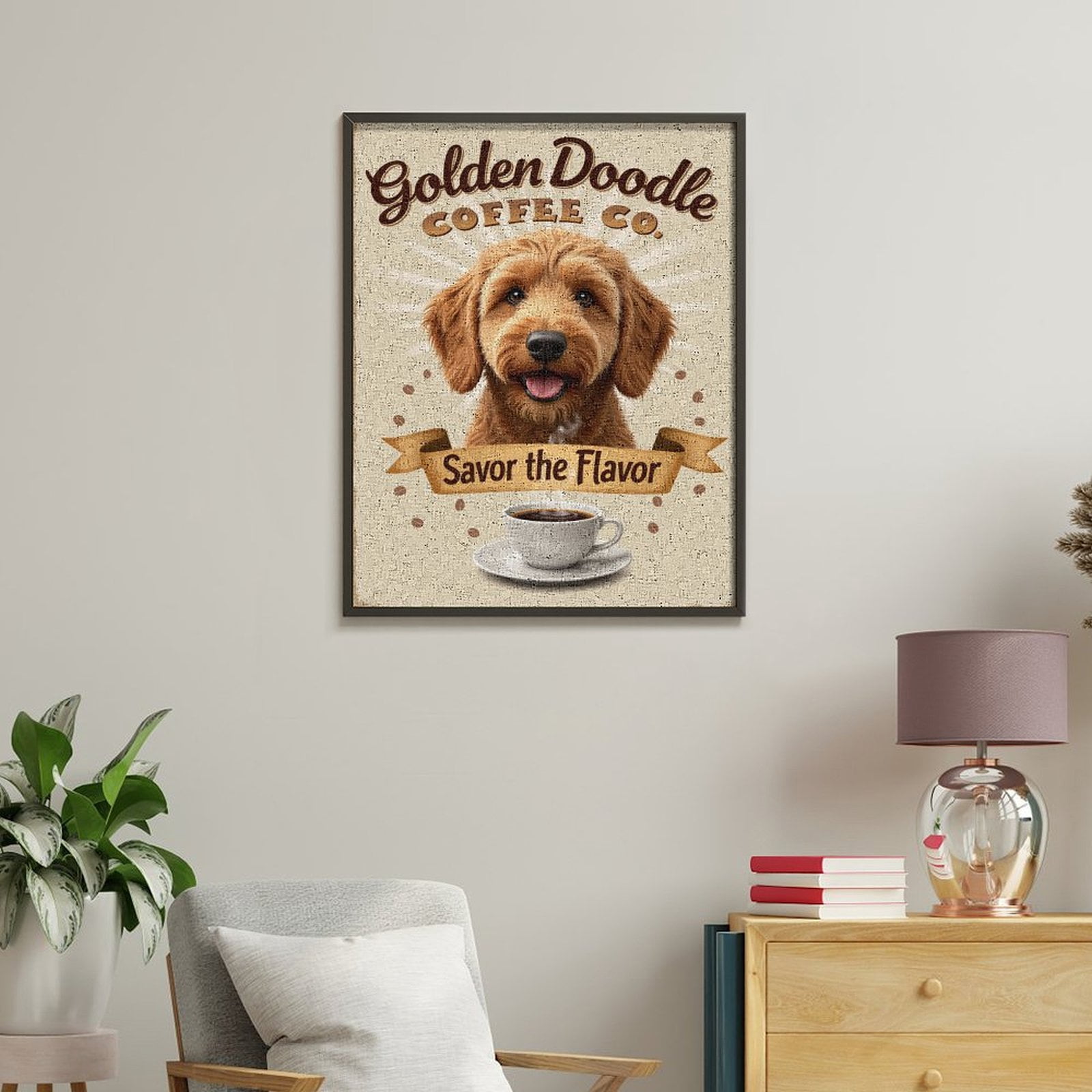 Paint By Numbers Kit for Adults Beginner - DIY Dog Coffee Company Design Art Canvas Painting Kits for Adults, Frameless Paint By Number for Adults for Home Wall Decor 16x20 Inch