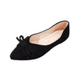thumbnail image 2 of Gpaecead Women's Bow Flat Shoe Pointed Toe Faux Suede Soft Sole Elegant Versatile Comfort Slip On Shoes For Work, Black, 2 of 8