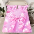 thumbnail image 2 of Feelyou Fashion Cartoon Bow Queen Sheet Sets, Fairy Princess Style Bed Set, 4-Piece, 2 of 7