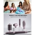 thumbnail image 4 of 5 in 1 Hot Air Styler, Dual Voltage Hair Dryer Brush for Travel, Ionic Anti-Frizz Hair Styling Tool for Curling, Straightening, Volumizing, No Heat Damage, for All Hair Types, with Travel Bag, 4 of 10