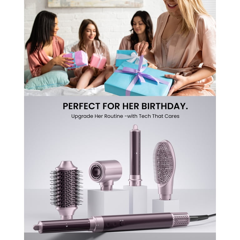 RACCOMB, 5 in 1 Hot Air Styler, Dual Voltage Hair Dryer Brush