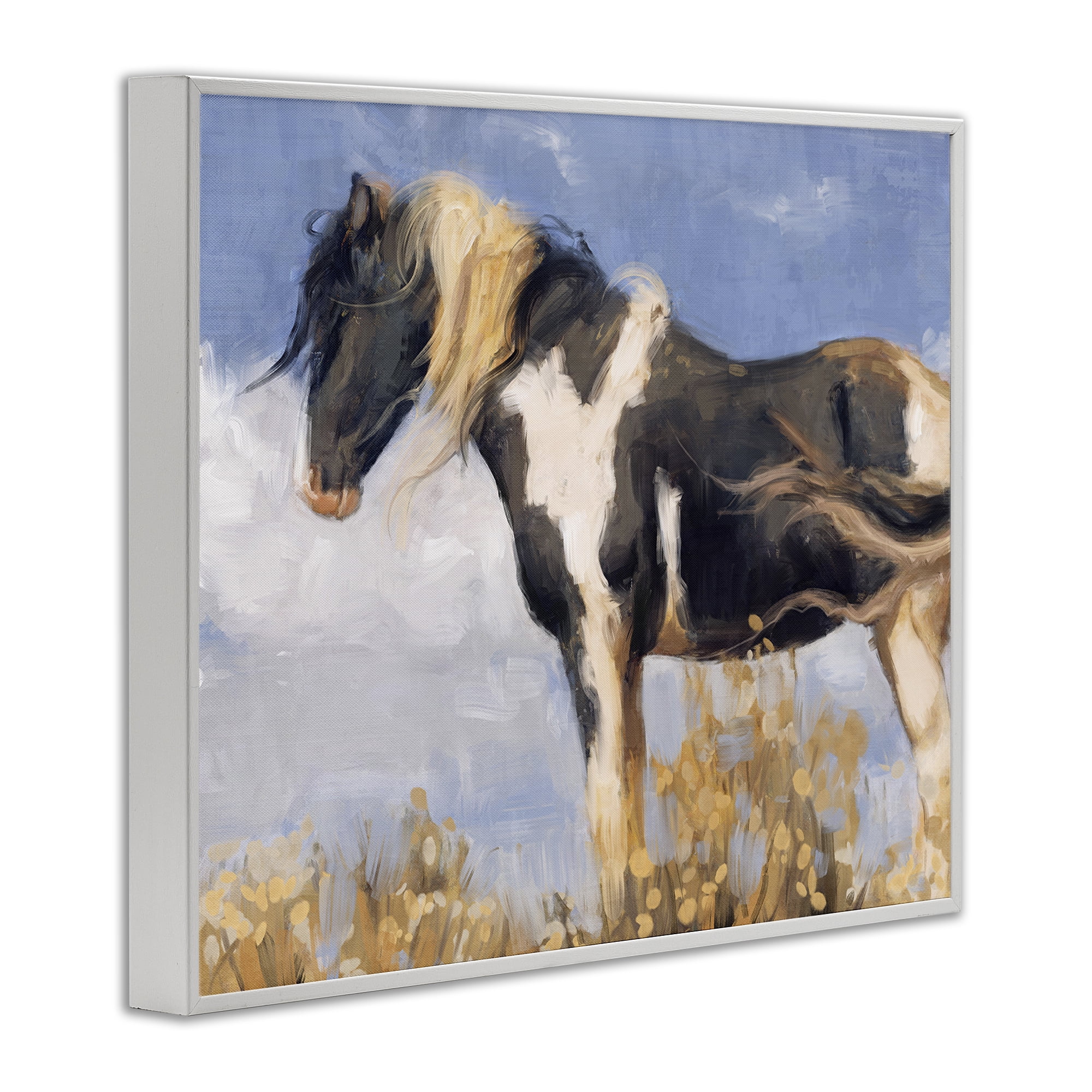 Stupell Industries Traditional Windswept Stallion Animals & Insects Painting White Framed Art Print Wall Art, 30 x 24