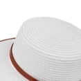 thumbnail image 4 of Straw Boater Hat Womens Sun Hat UV Protection Flat Brim Hats for Women Summer Hats for Beach Travel Vacation, 4 of 5