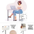 thumbnail image 2 of Velvet Vanity Stool, Vanity Chair for Makeup Room Round Storage Ottoman for Living Room Height Adjustable 360°Swivel Foot Stools, Beige, 2 of 7