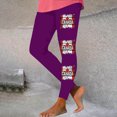 thumbnail image 2 of Jinhomg Womens Long Leggings High Waist Yoga Pants Canada Flag Print Patriotic Casual Leggings Slim Fit Stretch Athletic Leggings 90 off Clearance Sale Purple L, 2 of 6