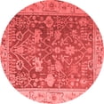 thumbnail image 1 of Ahgly Company Machine Washable Indoor Round Abstract Red Modern Area Rugs, 5' Round, 1 of 4