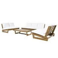 thumbnail image 3 of GDF Studio Outdoor Acacia Wood 4 Piece Conservation Set, 3 Seater Sofa, Loveseats, Coffee Table, Cushions, White+Teak, 3 of 3