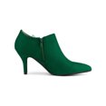 thumbnail image 3 of BLISSFUL STEP Women's Pointed Toe Bow Decor Stiletto Heel Ankle Boots Emerald Green 10, 3 of 7