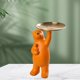 thumbnail image 4 of Estatua de oso de resina figrines escultura dulces joyería soporte de llaves organizador decoración para hogar centro de coleccionables naranja, 4 of 6