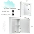 thumbnail image 3 of GLACER Bathroom Mirror Cabinet, Wall Mounted Storage Cabinet with Mirror Door and Adjustable Shelf, Mirrored Medicine Cabinet for Bathroom, Living Room, Cloakroom, 22 x 6 x 27.5 inches (White), 3 of 8