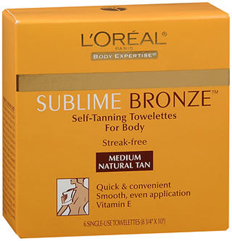 L'Oreal SUBLIME BRONZE SelfTanning Towelettes for Body Medium Natural
