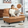 thumbnail image 4 of HOMCOM Modern Accent Chair, Upholstered Armchair with Turned Legs, Brown, 4 of 10